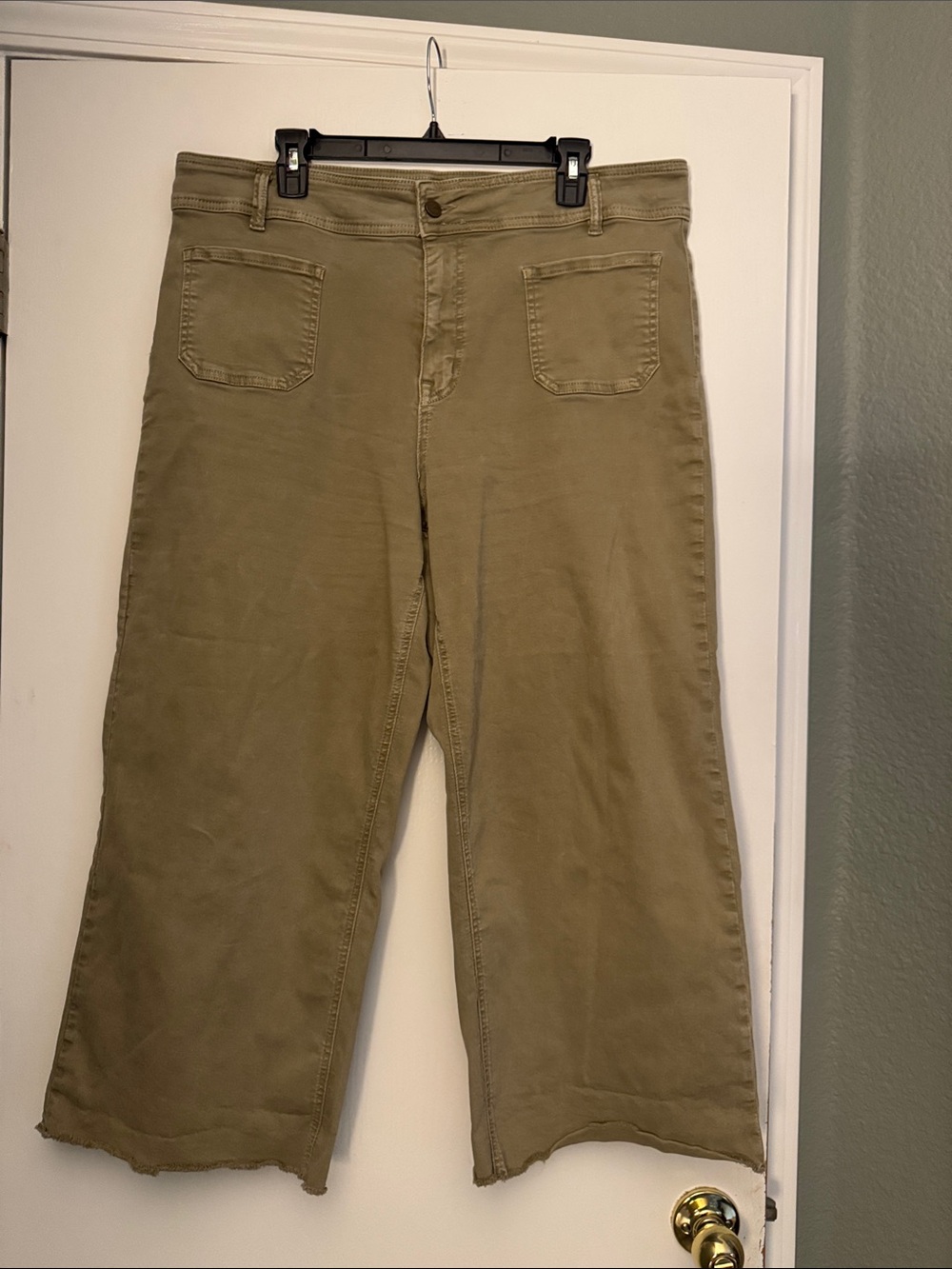 Mica raw hem wide leg crop pants